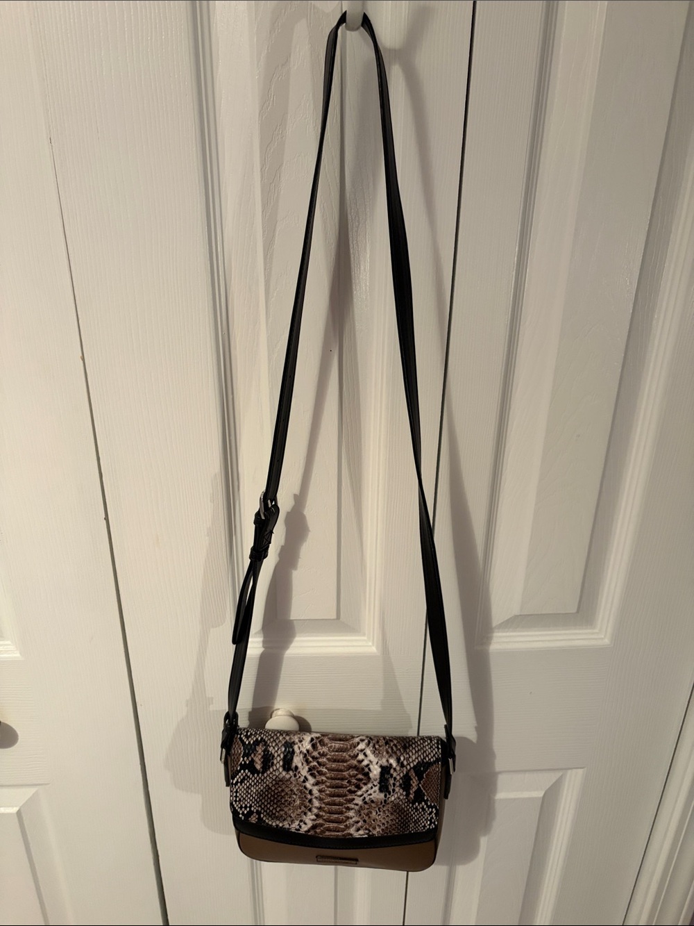 NWT- Vera Bradley Snake-Print Crossbody Bag in Brown and Black